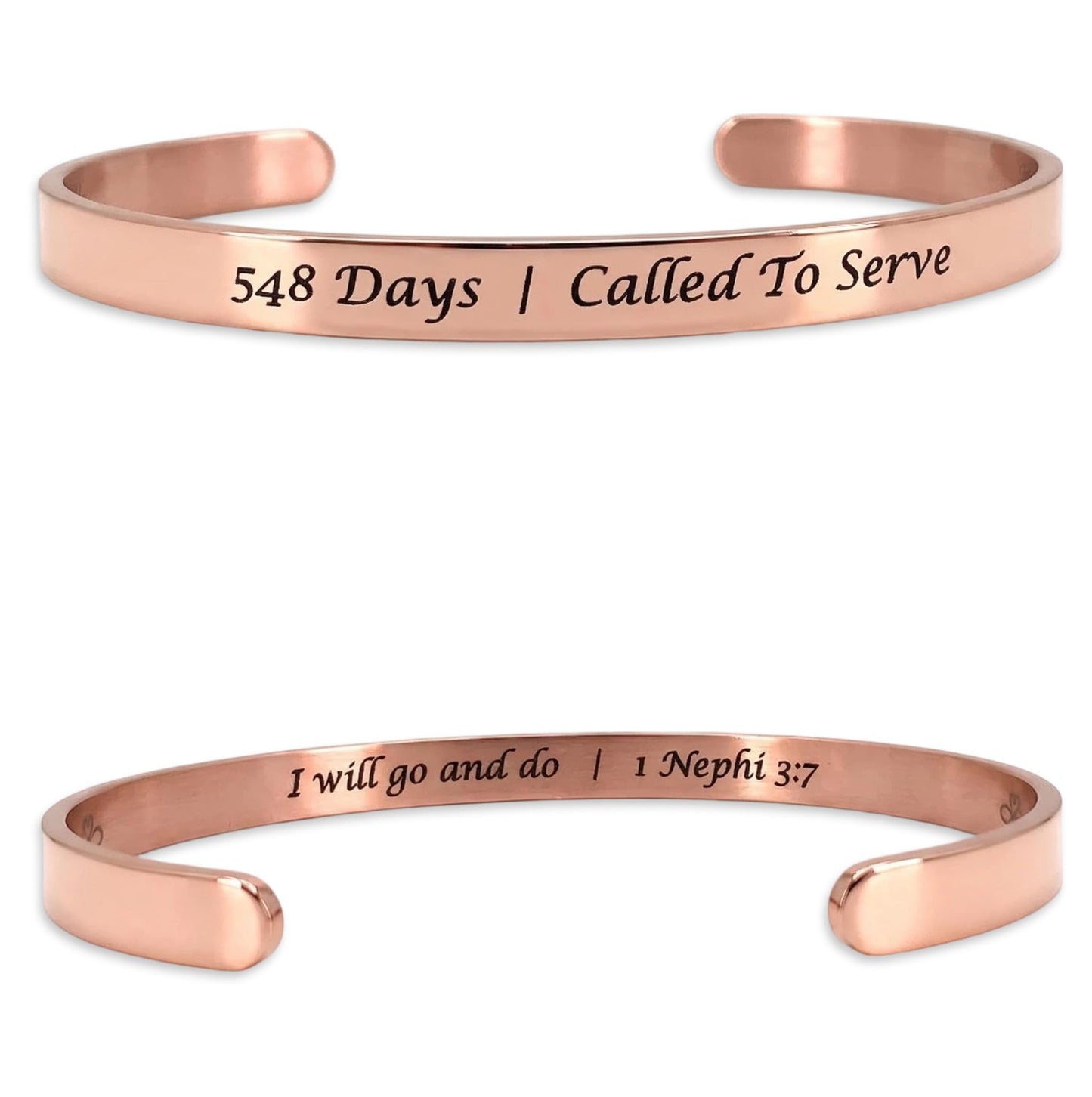 Missionary Bracelet 548 Days | Called to Serve Scripture Cuff Stainless Steel Adjustable Christian Faith Jewelry for Women