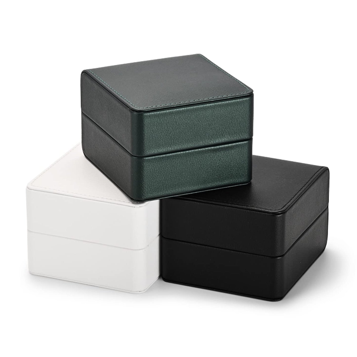 Green Premium PU Leather Watch Gift Box Single Watch Storage Case with Removable Pillow Wristwatch Box(Green)