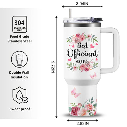 Wedding Officiant Gifts Tumbler, Best Officiant Ever Gift from Couple, Wedding Thank You Gifts for Bridesmaid, Funny Bride Groom Party Gift Coffee Cup 40oz