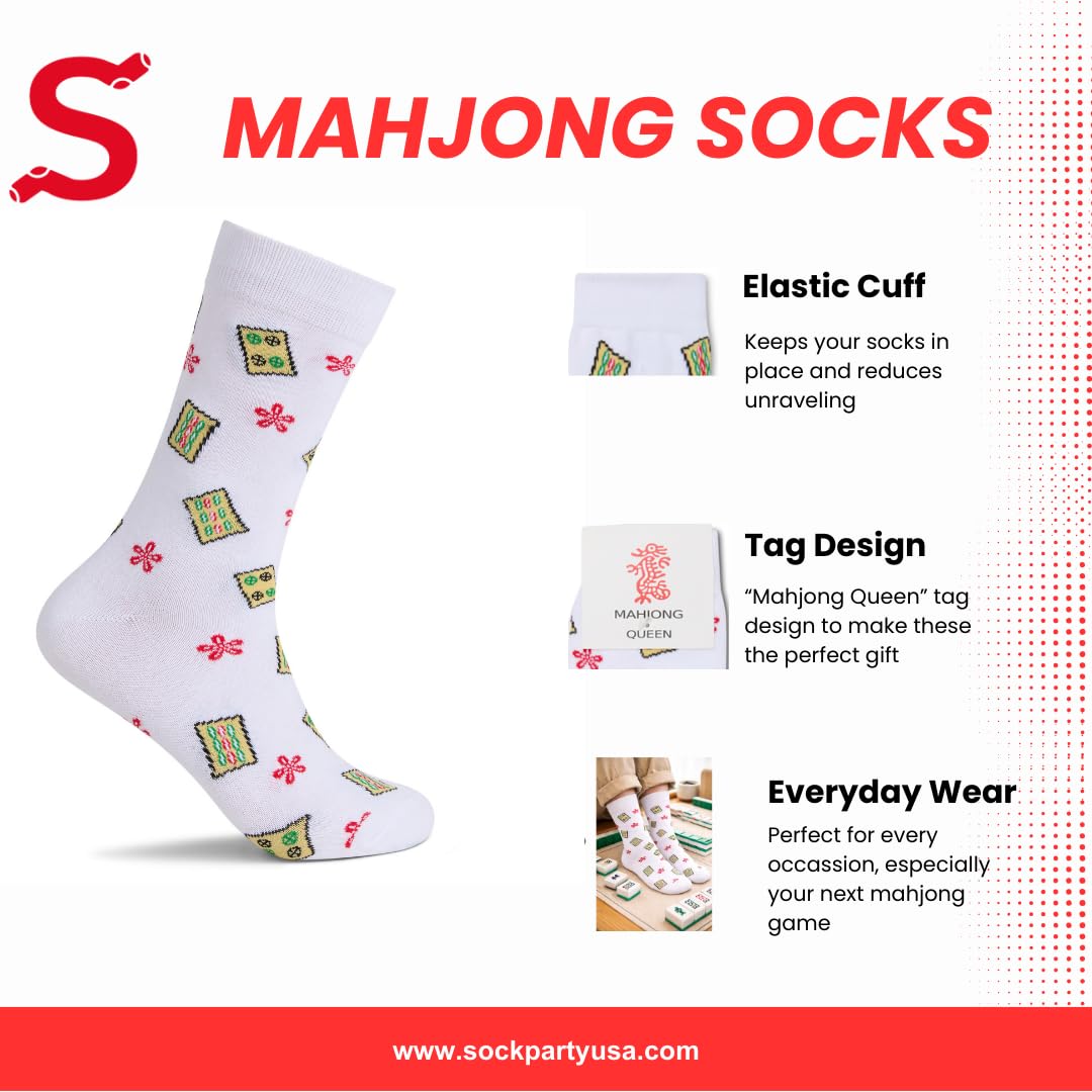 Sock Party Mahjong Socks, Funny Mahjong Gifts For Women, One Size