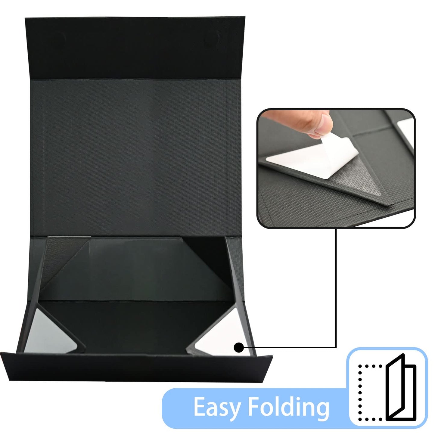 LIFELUM Gift Box 13.5''x10''x4'' Large Gifts Box with Magnetic Lids Black Gift Boxes for Father's Day graduation gifts Contains Card, Ribbon, Filler