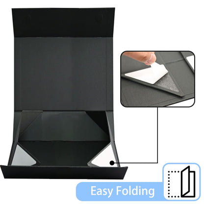LIFELUM Gift Box 13.5''x10''x4'' Large Gifts Box with Magnetic Lids Black Gift Boxes for Father's Day graduation gifts Contains Card, Ribbon, Filler