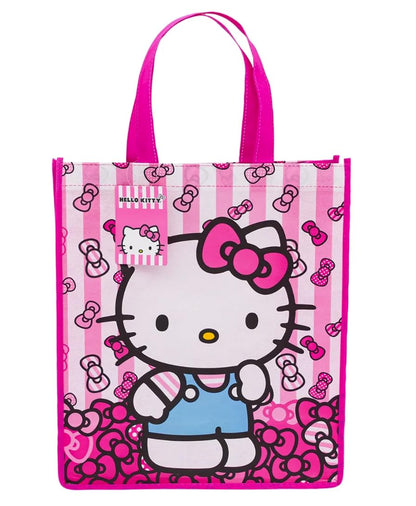 Fast Forward Hello Kitty Reusable Tote Bags, 16 inch, Pink and Red, 3 Pack