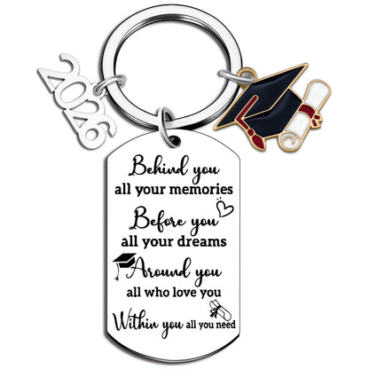 Aisity 2026 Graduation Gifts for Her Him Class Of 2026 Graduation Keychain for University College Middle High School Graduate 2026 Souvenir for Senior Masters Degree Student