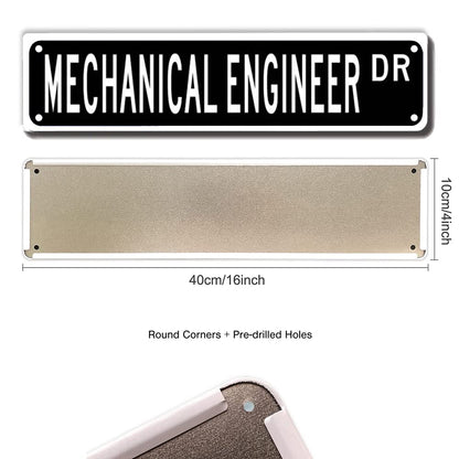 ERMUHEY Mechanical Engineer Dr Street Sign, Mechanical Engineer Gift, Mechanical Engineer Wall Decor for Home Office Man Cave Plaque Quality Metal Sign 16x4 Inch