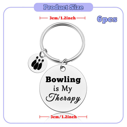 Vadaka 6 Pcs Bowling Gifts Keychain Bowlings Lover Gifts Bowling Themed Gift for Women Men Team Gift Birthday Present for Coach Women Girls Friend Bowlings Accessories Keychain