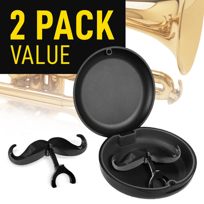 Clip-On Mustache For Trumpets & Trombones - Includes Protective Case - Fits All Small Shank Mouthpieces - Perfect Accessory For Young Musicians - Mouthpiece Not Included