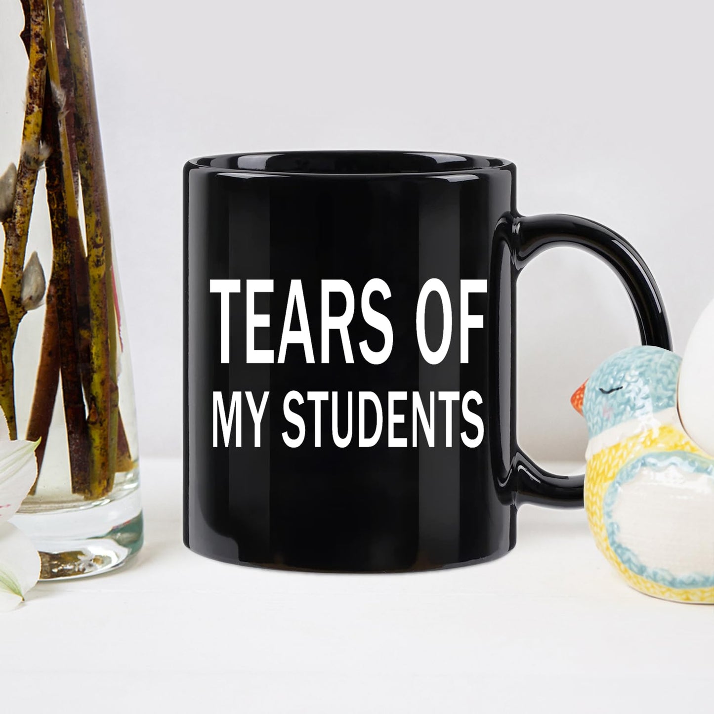 WENSSY Gifts for Teacher, Tears of My Students Mug, Funny College Professor Graduation Appreciation from Student Christmas White Elephant Gifts for Teacher 11 Ounce Black