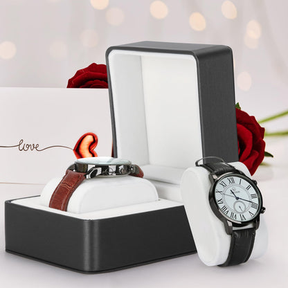 PU Leather Watch Box, Compact Watch Gift Case with Pillow for Women Men, Travel Watch Holder Storage Boxes for Birthdays Anniversary Father's Day Graduations (Black)