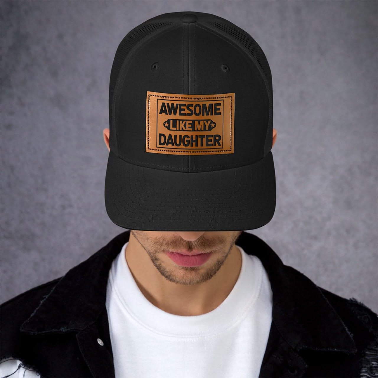 BETHEGIFT Fathers Day Gift for Dad from Daughter - Awesome Father Trucker Hat - Dad Birthday Gifts from Daughter - Adjustable Mesh Baseball Cap for Men, Papa, Stepdad