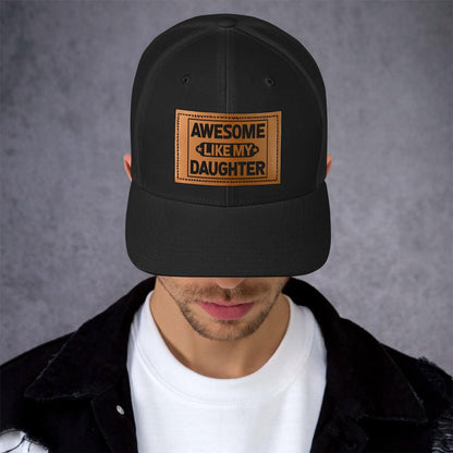 BETHEGIFT Fathers Day Gift for Dad from Daughter - Awesome Father Trucker Hat - Dad Birthday Gifts from Daughter - Adjustable Mesh Baseball Cap for Men, Papa, Stepdad