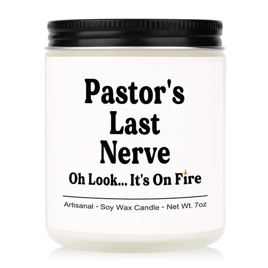 Craftique Funny Pastor Appreciation Gifts, Pastor Gifts for Men Women- Handmade Scented Candle- Birthday Retirement Ordination Christmas Gift for Pastors, Gift for Pastors Appreciation Day, 7oz