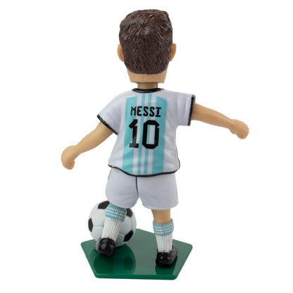 Maccabi Art Official Lionel Messi Argentina Soccer Action Figure, 4.5" Collectible with Movable Arms & Head, Display Stand