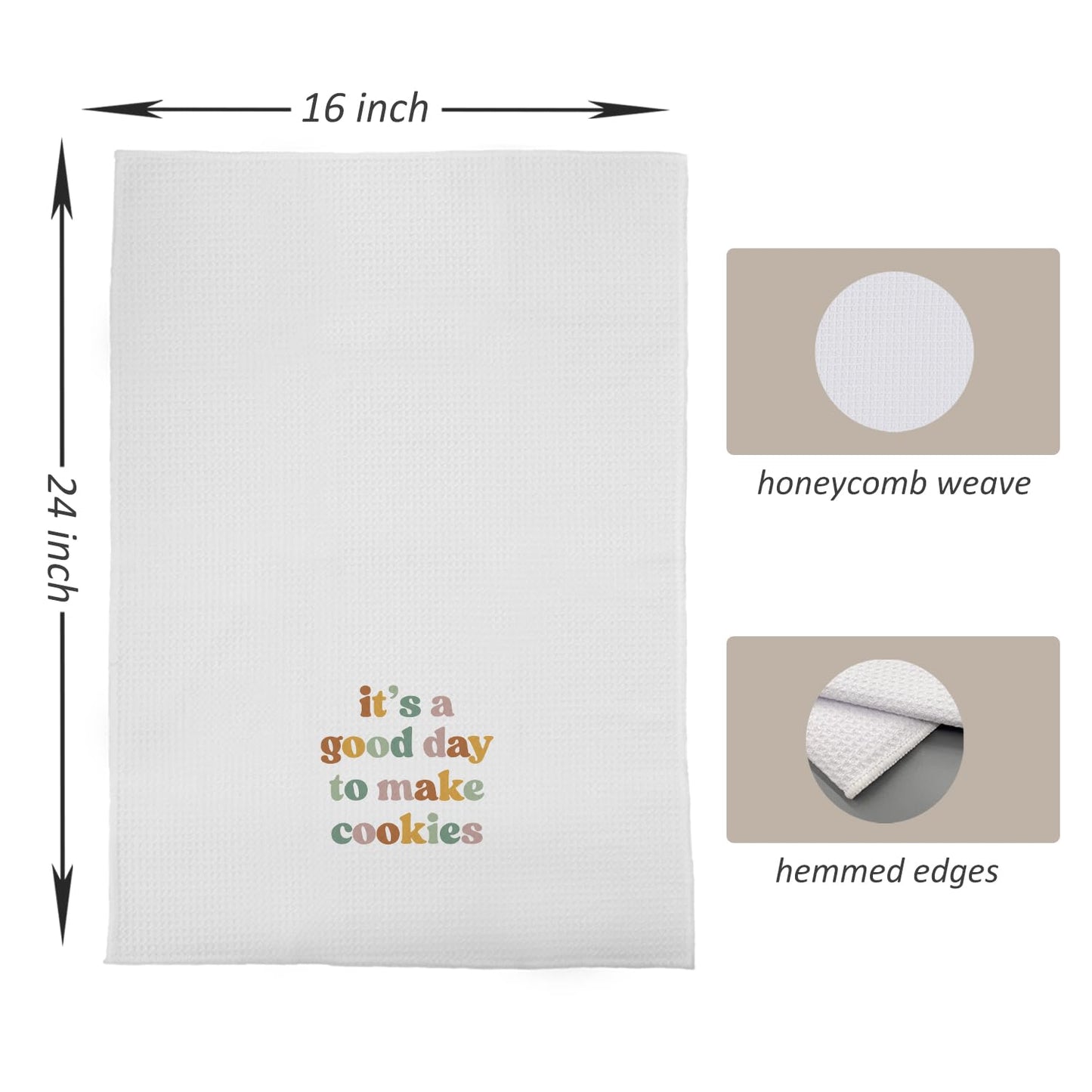 Baking Gifts Kitchen Towels, Gifts for Bakers Cookie Lovers Cooks Dish Tea Towel for Kitchen Baking, It's a Good Day to Make Cookies Hand Towels, 16x24