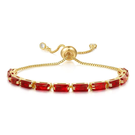 KissYan Tennis Bracelet for Women, 14K Gold Plated Cubic Zirconia Adjustable Slider Bracelets Trendy Jewelry Gift