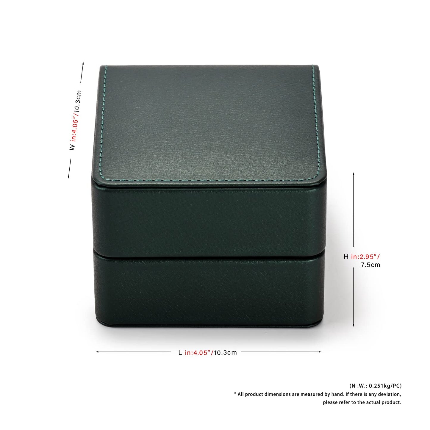 Green Premium PU Leather Watch Gift Box Single Watch Storage Case with Removable Pillow Wristwatch Box(Green)