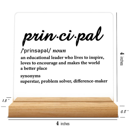 School Principal Appreciation Gifts for Men Women, Principal Definition Acrylic Desk Sign Decor