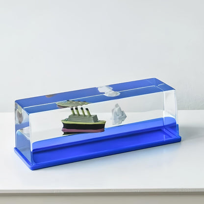 Unsinkable Titanic Cruise Ship in a Bottle - Cruise in Ocean Wave Desk Decor for Home Office Decorations, Unique Birthday Gifts for Men Women Titanic Lovers, Liquid Motion Art Desktop Ornament