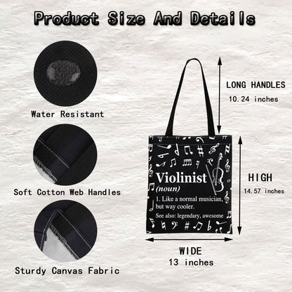 MINIGIU Violinist Gift Violinist Appreciation Gift Violin Lover Gift Violinist Tote Bag for Violin Player