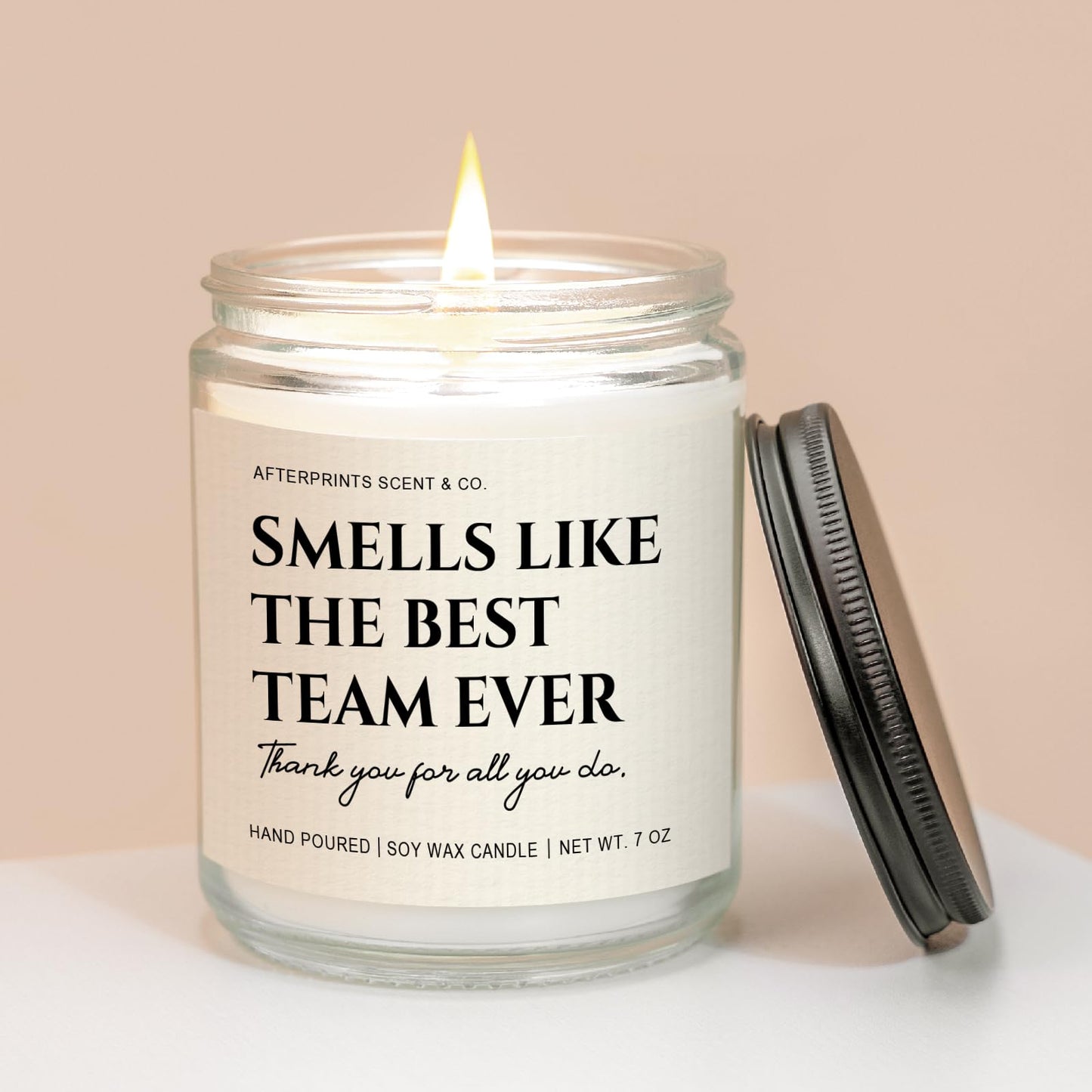 Afterprints Boss Gifts for Women Men, Best Team Ever Candle, Employee Appreciation Gifts, Team Appreciation, Christmas Farewell Gift for Coworker, Boss Lady, Staff, 7oz Lavender Scented Candles