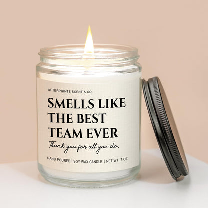 Afterprints Boss Gifts for Women Men, Best Team Ever Candle, Employee Appreciation Gifts, Team Appreciation, Christmas Farewell Gift for Coworker, Boss Lady, Staff, 7oz Lavender Scented Candles