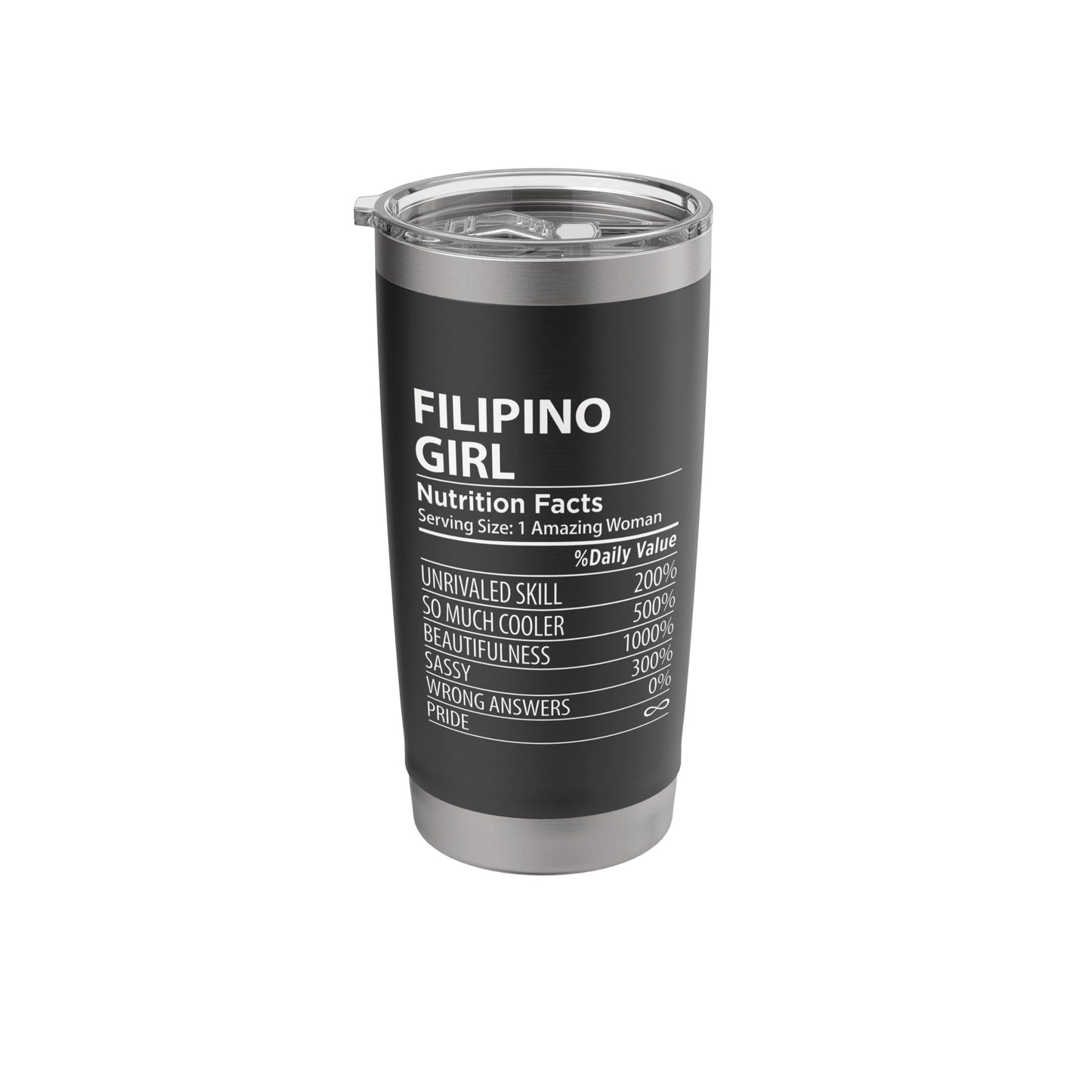 Filipino Girl Nutrition Facts Funny Womens Philippines Stainless Steel Insulated Tumbler