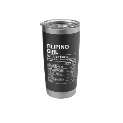 Filipino Girl Nutrition Facts Funny Womens Philippines Stainless Steel Insulated Tumbler