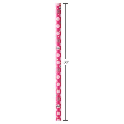American Greetings 75 sq. ft. Reversible Barbie Wrapping Paper for Birthdays and All Occasions, Stars, Polka Dots and Stripes (1 Roll, 30 in. x 30 ft.)