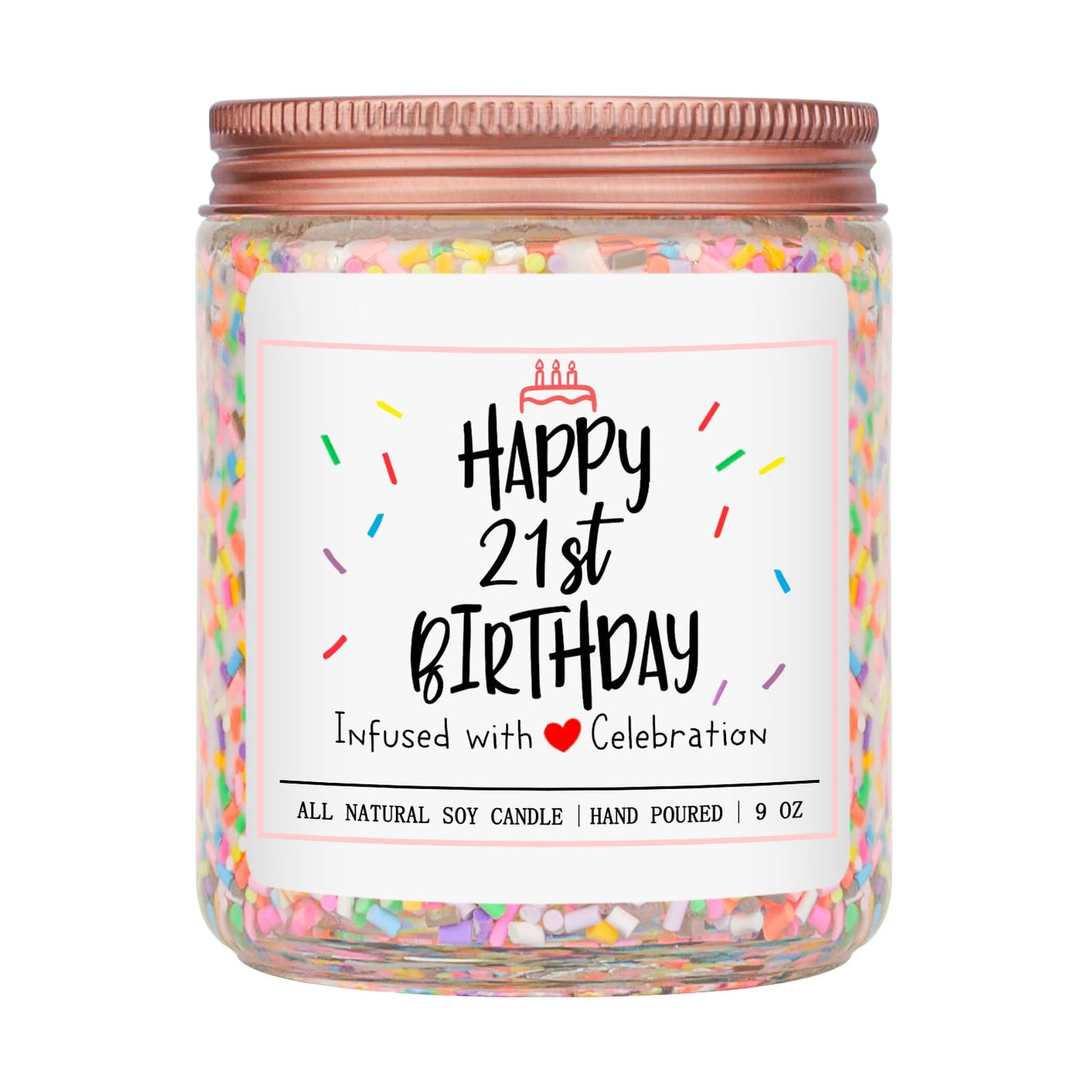 Homsolver 21st Birthday Gift for Her, Perfect Ideas Happy Birthday Presents for Women, Friends, Sister, Daughter, Vanilla Cream Scent Handmade Aromatherapy Candle Decorations