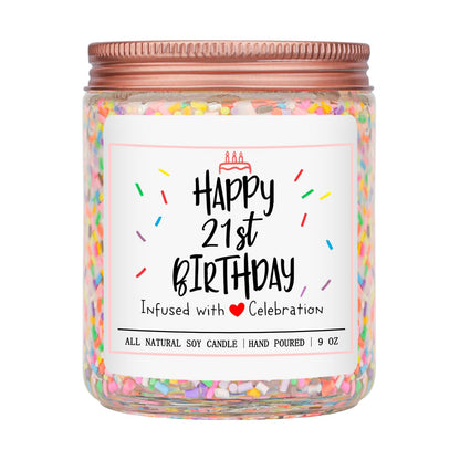 Homsolver 21st Birthday Gift for Her, Perfect Ideas Happy Birthday Presents for Women, Friends, Sister, Daughter, Vanilla Cream Scent Handmade Aromatherapy Candle Decorations