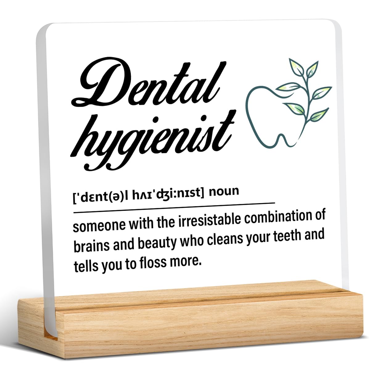 Dental Hygienist Gift for Women Men, Dental Hygienist Definition Acrylic Desk Sign Decor