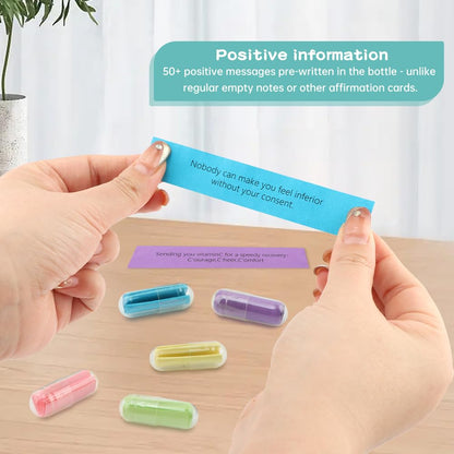 Bibabala 50 Positive Messages in a Bottle,Positive Affirmations Gifts for Women, Stress Relief Gift for Men,Anxiety Relief Desk Accessories, Daily Self Care Kit for Relaxation Meditation