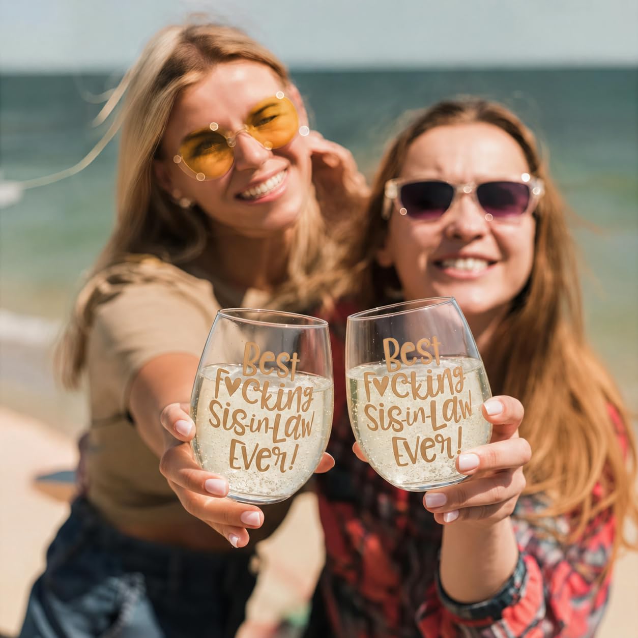 Mothers Day Gifts for Sister in Law, Sister in Law Gifts, Sisters in Law Birthday Gifts, Christmas, Wedding Gift from Brother or Sisters, Funny 13.5oz Wine Glass