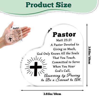 Pastor Appreciation Gifts Acrylic Plaque Thank You Gifts for Pastor Preacher Priest Religious Christian Gifts Christmas Birthday Retirement Gifts for Pastor Catholicism Coworker Friends Desk Sign