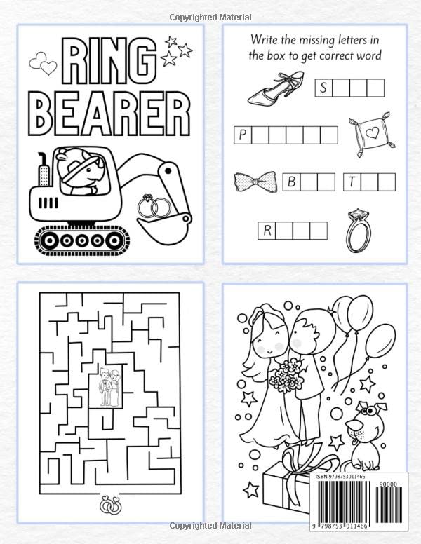 Ring Bearer Coloring & Activity Book for Toddlers: Perfect Gift for Little Boys - Wedding Kids Activity Book (Wedding Kid Entertainment)