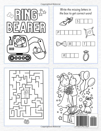 Ring Bearer Coloring & Activity Book for Toddlers: Perfect Gift for Little Boys - Wedding Kids Activity Book (Wedding Kid Entertainment)