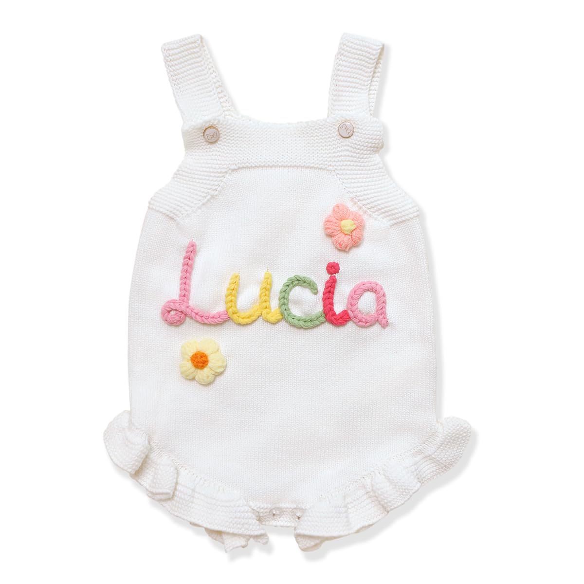 Personalized Baby Romper,Infant Rompers Girl,Custom Knitted Toddler Girl Onesie,White Newborn Bodysuit,Personalized Baby Gifts,Newborn Gift for Birthday