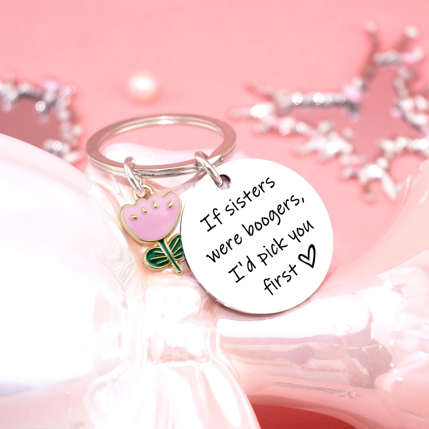 Birthday Gift for Sister Keychain Funny Keychains Birthday Gifts for Sister From Brother Funny Gifts for Sisters From Sister Mothers Day Graduation If Sister Were Boogers I'd Pick You First