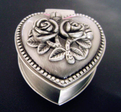 elegantmedical HANDMADE Silver rose beads Catholic 5 DECADE Rosary case Cross Gift Box Italy crucifix cross