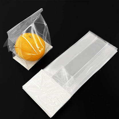 Gusseted Cellophane Bags,Flat Bottom Cellophane Smore Bags with Paper Insert 50Pcs 3x2x8 Inches (Mini Size)
