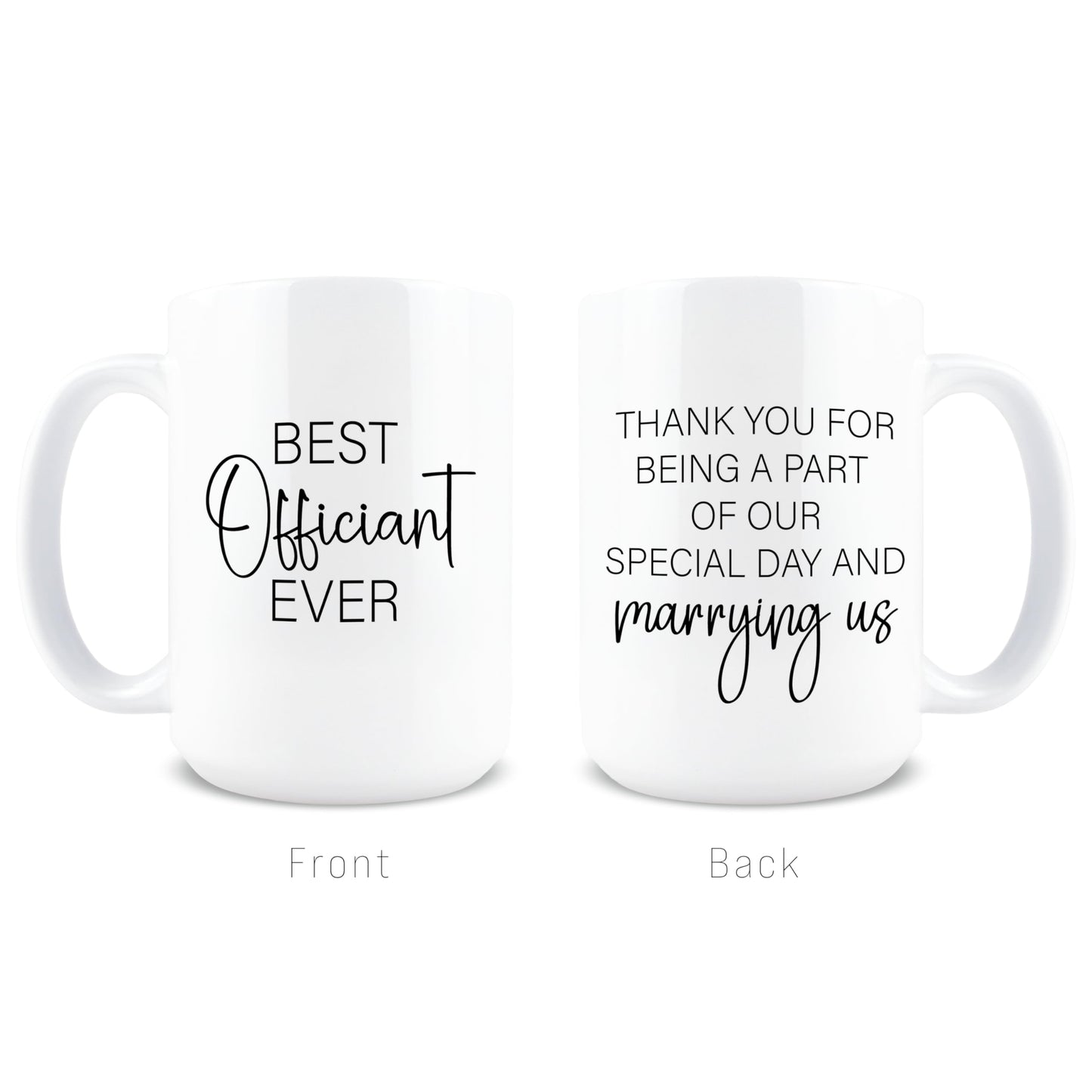 Hogg Wedding Officiant Gift, 15 oz Ceramic Registry Coffee Cup, Officiant Gift, Registry Coffee Mug, Wedding Mug, Bridal Thank You Cup