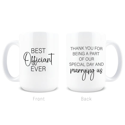 Hogg Wedding Officiant Gift, 15 oz Ceramic Registry Coffee Cup, Officiant Gift, Registry Coffee Mug, Wedding Mug, Bridal Thank You Cup