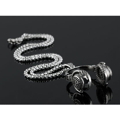 fashion Stainless Steel Headphone Pendant Necklace for Men