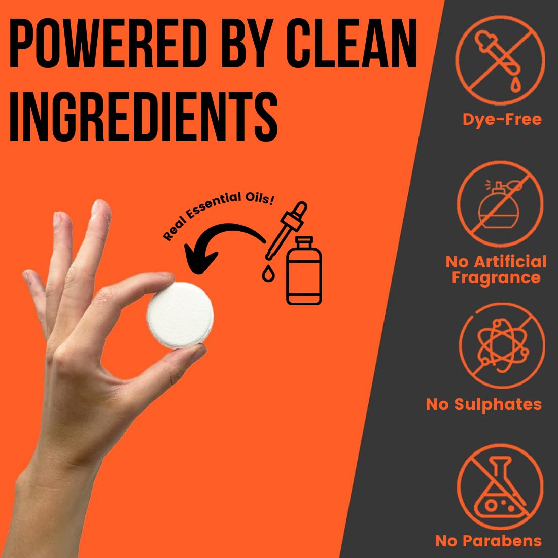 Pure Energizing Sport Shower Steamers - Natural Orange and Tea Tree Essential Oils, Made in USA, Energy Boost for Athletes, Father’s Day Gifts for Runners, Relaxing Birthday Gifts for Self Care