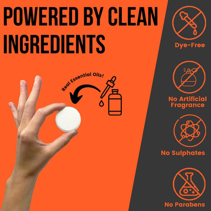 Pure Energizing Sport Shower Steamers - Natural Orange and Tea Tree Essential Oils, Made in USA, Energy Boost for Athletes, Father’s Day Gifts for Runners, Relaxing Birthday Gifts for Self Care