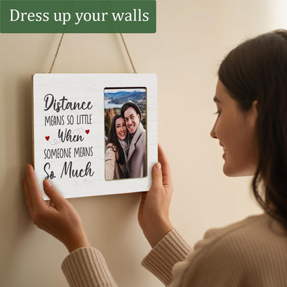 Long Distance Relationship Gifts Wooden Picture Frame for Couple Girlfriend Boyfriend, Couple Gifts Picture Frame for Lover