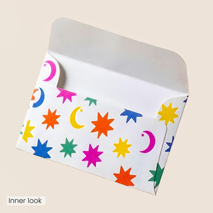 Eid Mubarak Money Envelopes – Eidee Cash Envelopes with Crescent Moon & Star Design – Eid Mubarak Gift Set of 5 – 6.5 x 3.625 Inches