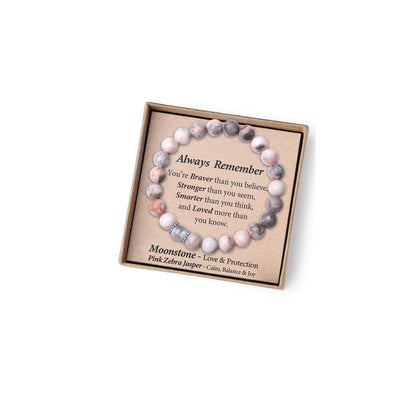 THEMEROL Inspirational Gifts for Kids/Girls/Teens/Women-Love/Encouragement-Natural Crystal Bracelets-Handmade Cute Gifts