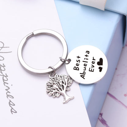 RSZOTW Abuelita Gifts Abuela Gifts Grandma Keychain Best Abuelita Ever Jewelry For Mimi Granny Grandmother Keychain Mother's Day Gift