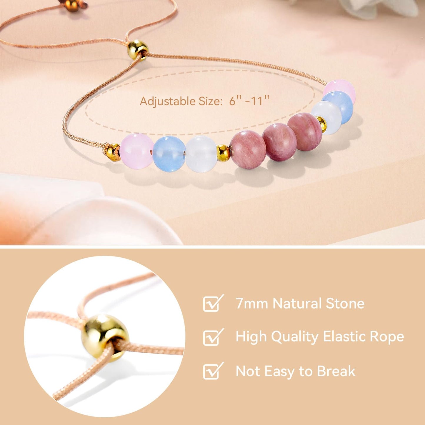 yupoxiu Healthy Pregnancy Gifts Natural Stone Bracelets for Pregnant Women, Pregnancy Gifts for Expecting Mom & First Time Mom, Mothers Day Christmas Jewelry